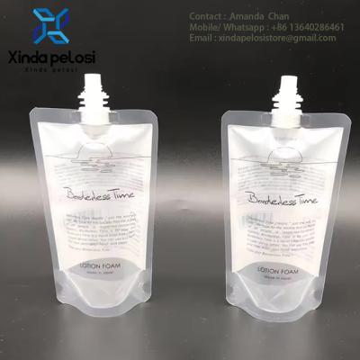 Chine Customized Logo Printing，Food Grade / Custom Printed Stand Up Spout Bags For Liquid Packaging à vendre