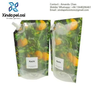 China Customized Packaging Bag With Spout, Drink Stand Up Pouch Bags For Beverage Juice Liquid Food for sale