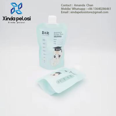 中国 Custom Baby Food Bags ,Support Breast Milk Storage Bags, Milk Storage Stand Up Pouch With Valve 販売のため