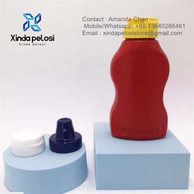 China Best Price Plastic Sauce Honey Bottle With Spout Nozzle Flip Top Lid Squeeze Bottle Plastic Ketchup Caps for sale