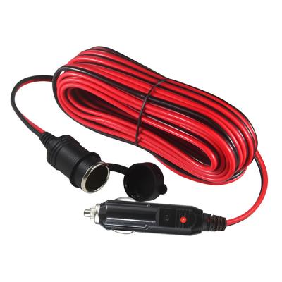 China Car Cigarette Lighter Male To Female Solar Power Cable 0.5m-5m Length for sale