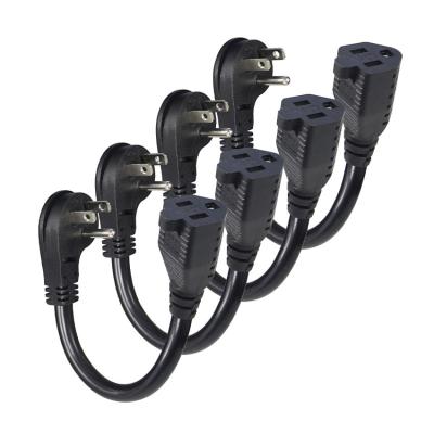 China US 5-15p a Nema 5-15r Conector femenino de cable de alimentación eléctrica para PC 1FT 2FT en venta