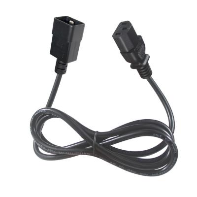 China 10A IEC Female End C20 To C13 Electric Power Cord VDE 2 Ft Black Extension Cord for sale