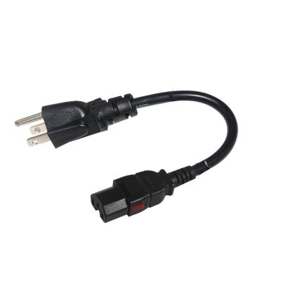 China Locking Us Plug To Iec C15 Desktop Computer Power Cable 16AWG- 18AWG for sale