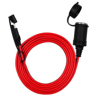 China Low Voltage Solar Battery Cable Cigar Lighter Plug SAE Charging Extension Wire for sale