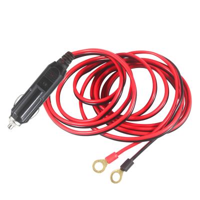 China 1M Spt-2 12V 24V Solar Power Cable Car Cigarette Lighter Male Adapter To 2 Ring Terminal for sale