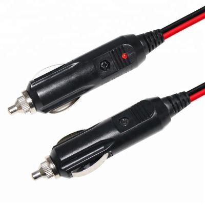 China Car Cigarette Lighter Male To Male Solar Power Cable 12-24volt 2m 3m for sale