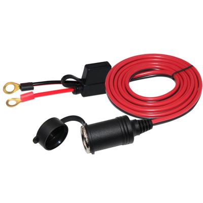 China Cigarette Lighter Socket To Ring Battery Terminal Extension Cable OEM ODM for sale