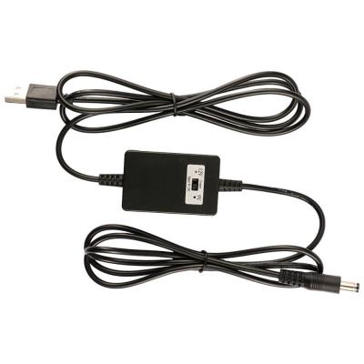 China 2A Output Current 1.5m USB A Male to DC5521 Converter 12V DC to 5V/9V/12V Step Up Cable for sale