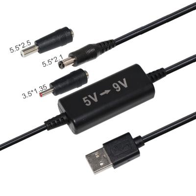 China Conector USB 2.0 para DC Jack macho Buck DC Power 5V a 12V Step Up Converter Cable Set à venda
