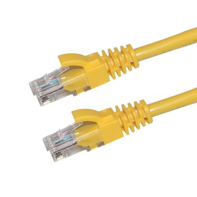 China 10ft Yellow Indoor Cat 7 Lan Cat6  Network Cable Computer Patch Cord 28AWG for sale