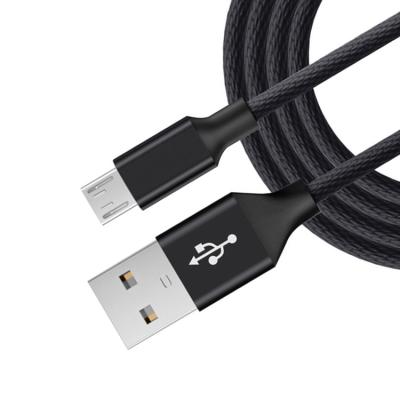 China Original Negro Micro USB Cable de datos de 6 pies de largo de nylon trenzado para teléfono móvil MP3 en venta