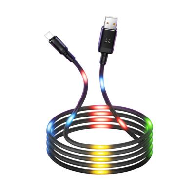 중국 음성 제어 화려한 LED 라이트 업 마이크로 USB 데이터 케이블 전화 전원 데이터 충전기 판매용