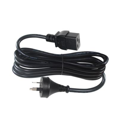 China 6ft PVC Jacket Australia 3 Pin Plug to IEC 60320 C19 Power Supply Cord for Servers PDU for sale