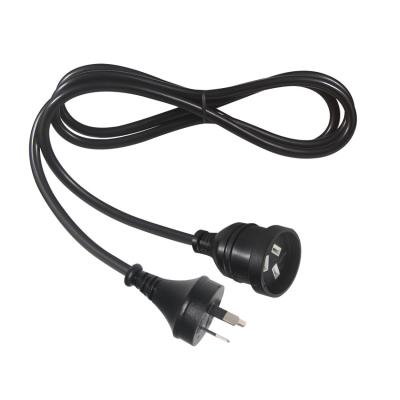 China Australia Plug H05vv-f 3g 3*0.5mm2/0.75mm2 IEC Connector Power Cord with Dual Female for sale