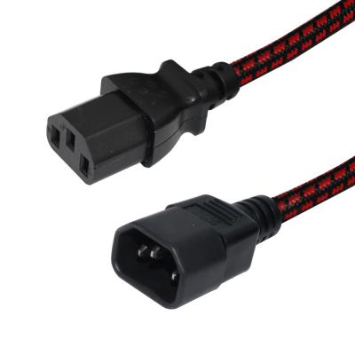 China VDE Certified 3Ft IEC C13 to C14 Male to Female Extension Cable for UPS Desktop PC for sale