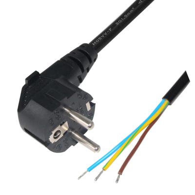 China 10M UE CEE7/7 3pin Plug Negro Ac Set Ángulo Plug Cable estándar Vde Cordón de energía de extensión en venta