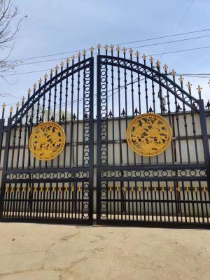 China Puerta de cercas de acero tubular de tuberías exteriores 10FT Puerta de cercas decorativas en venta