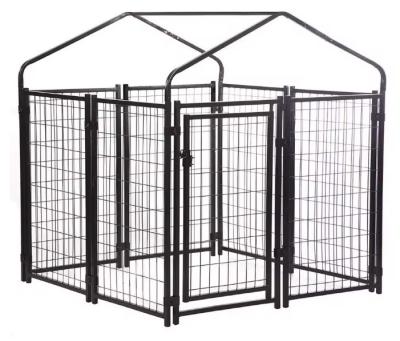 China Outside Welded Steel Metal Dog Cage Heavy Duty Dog Run Kennel for sale