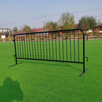 China PVC Coated Temporary Crowd Control Barrier Fence 1.2M Black Metal Pedestrian Barriers for sale