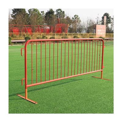 China Orange Crowd Control Barriers Powder Coated Crowd Barriers With Detachable Feet 1.1M Height for sale