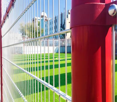 China 656 Double Wire Anti-Climb Security Fence 1.2M Red Road Fence Powder Coated for sale