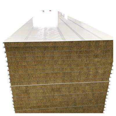 China Fireproof Basalt Rock Wool Sandwich Panel 50mm Clean Room Roof Insulation for sale