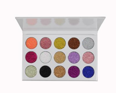 China Private Label Eyeshadow Palette 15 Color Glitter Eyeshadow Pressed Glitter for sale