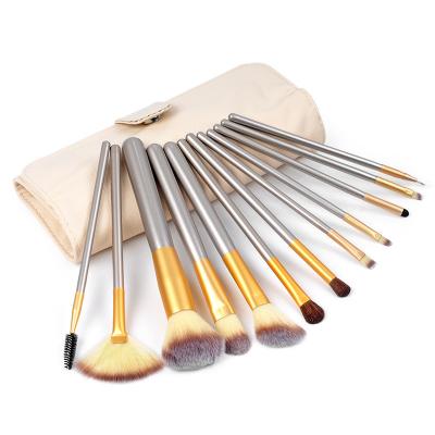 China Wood Travel Makeup Brush Set Champagne Gold For Foundation Powder for sale