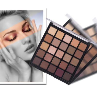 China Highly Pigment Brown Eye Shadow 25 Colors Mixed Matte and Shimmer Eyeshadow 25b for sale