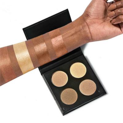 China Waterproof Face Highlighter Palette Illuminator Makeup Powder Earth Color for sale