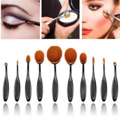 China Private Label High End Makeup Brush Set , Toothbrush Looking 10 Piece Brush Set for sale