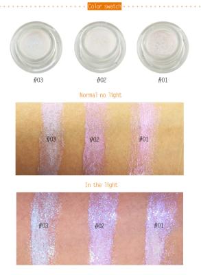 China Professional Face Makeup Highlighter Cream Single Case With 3 Colors for sale