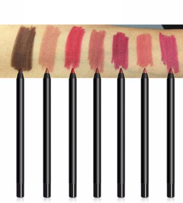 China Professional 7 Colors Neutral Lip Liner Pencil Private Label With Plastic Handle for sale