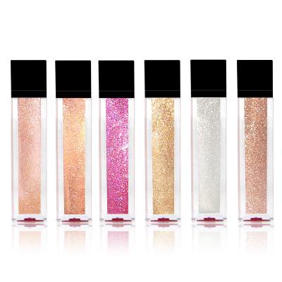 China Private Label Lip Makeup Products 6 Color Waterproof Glitter Lipgloss Long Lasting for sale