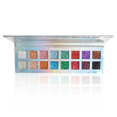 China Waterproof Loose Powder Eyeshadow ,16 Colors Mineral Glitter Eyeshadow With Mirror for sale