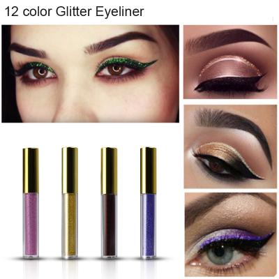 China 12 Colors Eye Makeup Eyeliner Liquid Glitter Long Lasting 3 Years Guarantee for sale