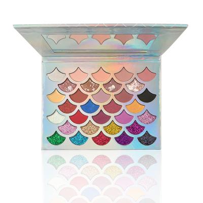 China Mermaid Shell Shape Eye Makeup Eyeshadow High Pigmented Glitter Type 32 Colors for sale