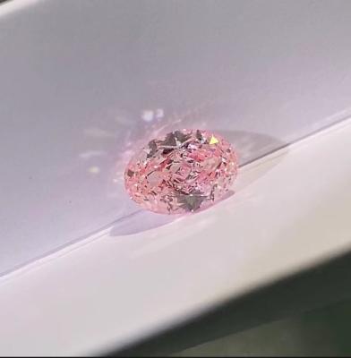 China O laboratório cortado brilhante oval criou o diamante fraco cor-de-rosa de Mohs dos diamantes cor-de-rosa 10 à venda
