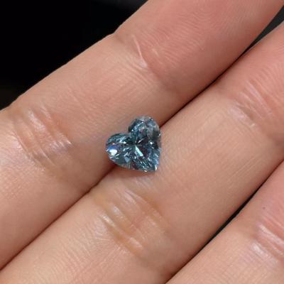 China Symmetrical Facet Polished Heart Shape Blue Diamond Cultivated for sale