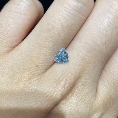 China 0.89Carat Lab Created Colored Diamonds Triangular Cut Blue Man Made Diamonds for sale
