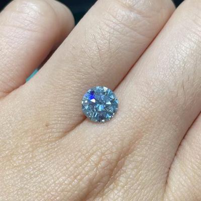China 2.5 Carat Lab Created Colored Diamond Blue Nuance Lab Diamond VVS1 for sale