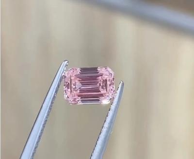 China Unmounted CVD Polished Loose Diamonds Stone Pink Emerald 0.65CT for sale