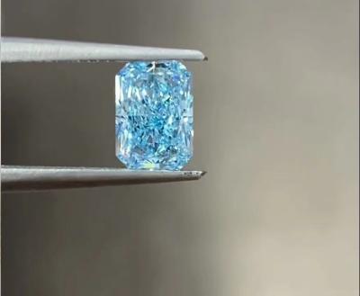 China Large Size Loose Lab Grown Blue Radiant Cut CVD Diamonds IGI Certified for sale