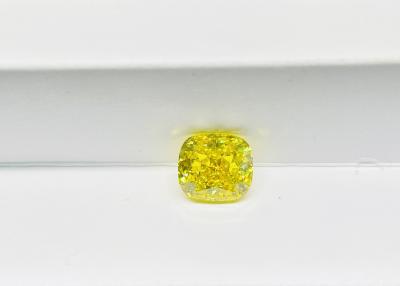 China Loose HPHT Synthetic Yellow Diamond 2.88ct Cushion Modified IGI Certified VS1 for sale
