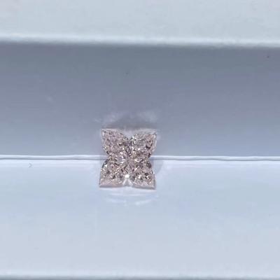 China CVD sintético suelto Diamantes rosados cultivados en laboratorio Fuor Leaf Flower Cut 1.5ct en venta
