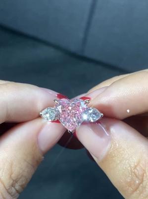 China Jewelry Design Lab Diamond Jewelry Certified Pink Heart Diamond Custom-Made Fancy Diamond Ring for sale