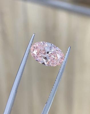 China Man Made Lab Cultivated Diamonds Oval Fancy Intense Pink VS1 Diamond for sale
