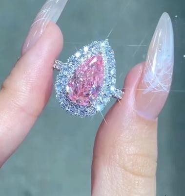 중국 반지 서양배형 컷 에아링 목걸이와 결혼하는 7 일째 일 핑크 다이아몬드 약혼 반지로 일하기 판매용