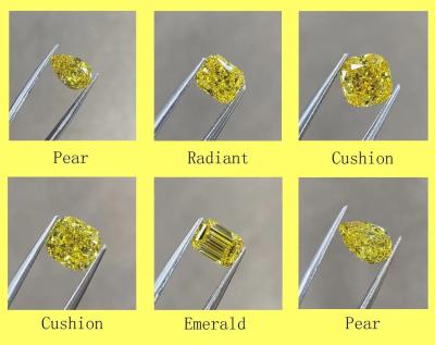 中国 宝石類の設計Cvdの総合的なダイヤモンドの空想は実験室のダイヤモンドのEaringの黄色いネックレスをレポート切った 販売のため